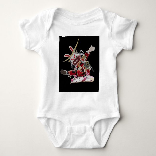 Body Para Bebê Suji Samurai Skater v3 - NFT Artisans SamurAI (Frente)
