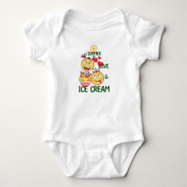 Body Para Bebê Summer Love Ice Cream Baby Bodysuit - Cute Sun 