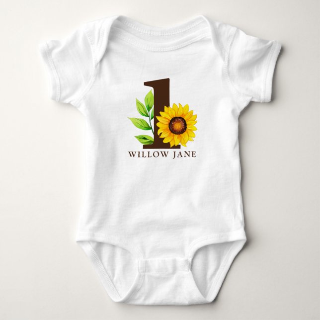 Body Para Bebê Sunflower Russe Country Party Baby (Frente)