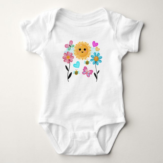 Body Para Bebê Sunshine Garden (Frente)