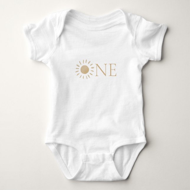 Body Para Bebê Sunshine Primeiro Aniversário (Frente)
