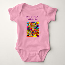Body Para Bebê Super-herói - Gatinhos - Filhotes  Bodysuit de Beb