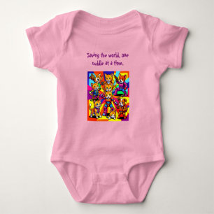 Body Para Bebê Super-herói - Gatinhos - Filhotes Bodysuit de Beb