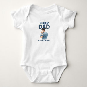 Body Para Bebê Super Pai Baby Bodyfato - Meu Forever Hero Present