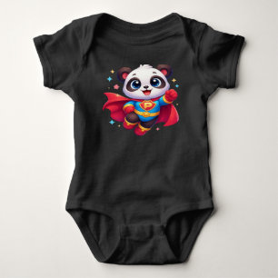 Body Para Bebê Super Panda Hero — Panda Bebê Voador Kawaii Fofo B