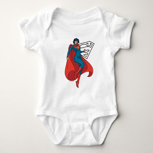 Body Para Bebê Supergirl Hovering in Blue Suit (Frente)