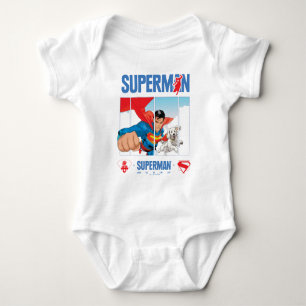 Body Para Bebê Superman e Krypto Voam Alto
