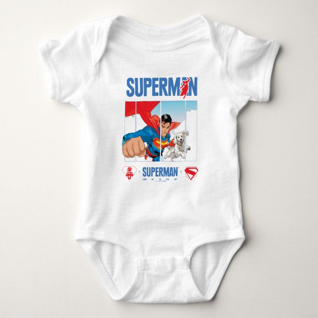 Body Para Bebê Superman e Krypto Voam Alto (Frente)