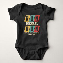 Body Para Bebê Suporte para Maratona com Nome Personalizado Retro