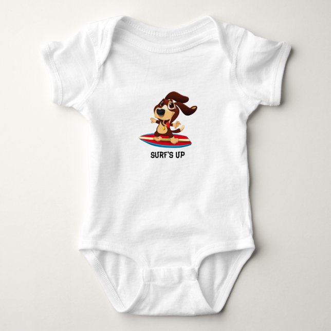 Body Para Bebê Surf acima (Frente)