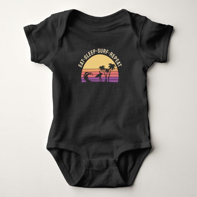 Body Para Bebê Surfar em Retro (Frente)