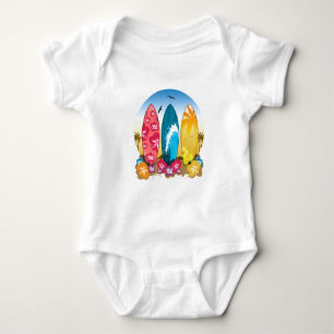Body Para Bebê Surfboard Beach