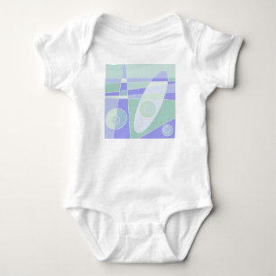 Body Para Bebê Surfe Abstrato Pastel Roxo Verde