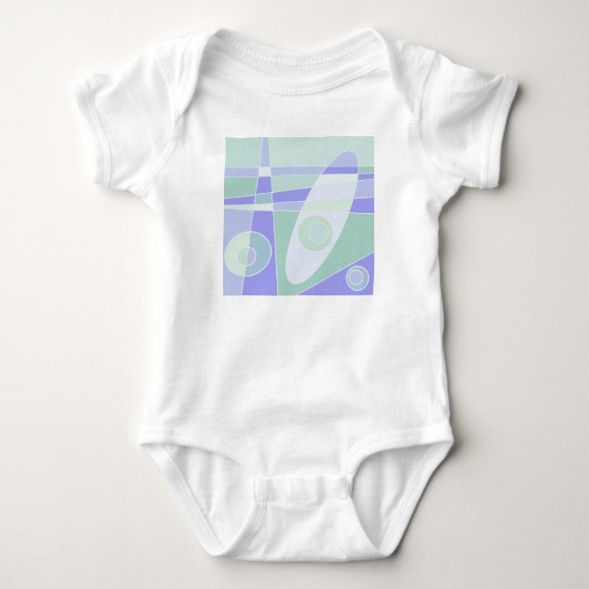 Body Para Bebê Surfe Abstrato Pastel Roxo Verde (Frente)