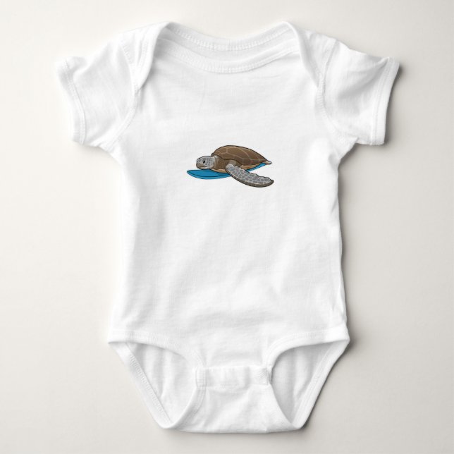 Body Para Bebê Surfista de Tartaruga (Frente)