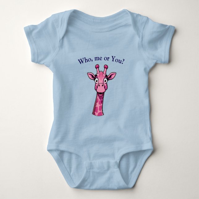 Body Para Bebê Surprised Pink Giraffe (Frente)