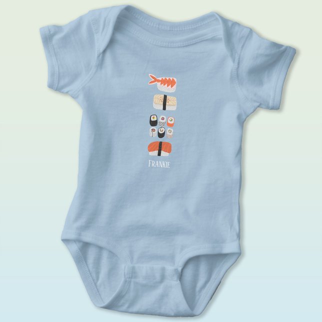 Body Para Bebê Sushi Nome Personalizado Bebê Bodycase (Japanese sushi personalized baby name baby bodysuit)