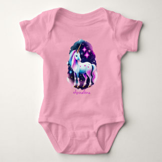 Body Para Bebê süßes Einhorn vor einem funkelnden Sternenhimmel