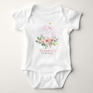 Body Para Bebê Swan Princesa primeiro aniversario Bebê Belo Traj