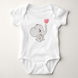 Body Para Bebê Sweet Minimalist Elephant with Heart for Newborn