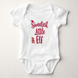 Body Para Bebê Sweetest Little Elf Christmas Shirt: