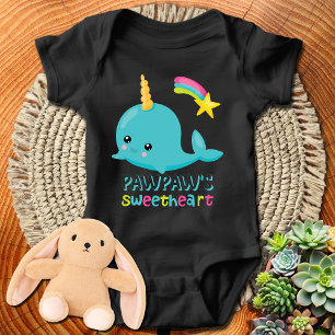 Body Para Bebê Sweetheart Kawaii Narwhal de Pawpaw