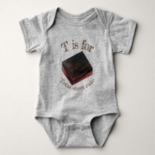 Body Para Bebê T é para Comida de Texanos do Texas Sheet Cake Sli