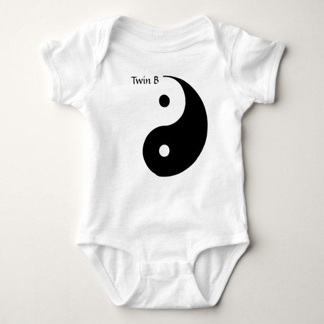 Body Para Bebê T para gêmeos - B gêmeo de Yin Yang (Frente)