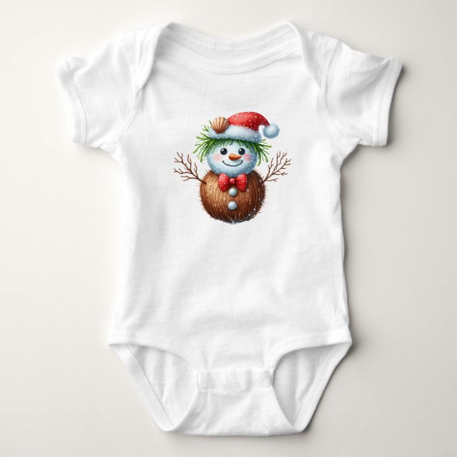 Body Para Bebê T-Shirt-Tropical Christmas Family TShirt (Frente)
