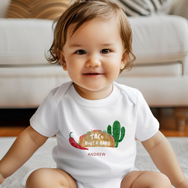 Body Para Bebê Taco 'Bout a Chá de fraldas Fiesta Personalizado (Criador carregado)