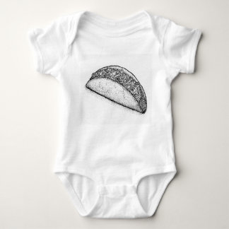 Body Para Bebê Taco 'Bout Adorable: Hand-Drawn Monochromatic Taco