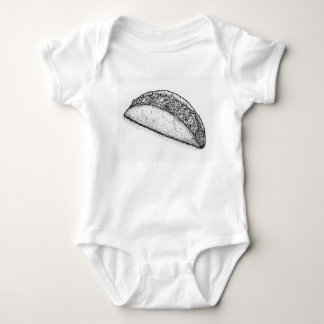 Body Para Bebê Taco 'Bout Adorável: Taco Monocromático Desenhado 