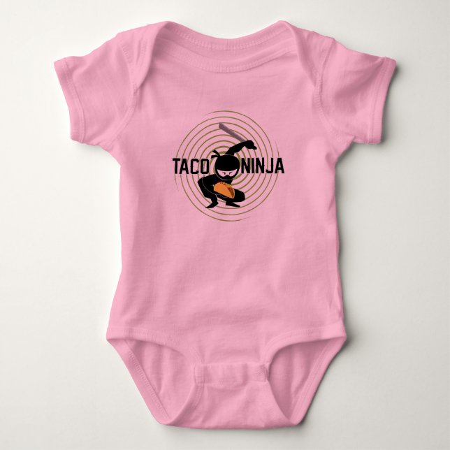 Body Para Bebê Taco Ninja Design - Bebê Jersey Bodycase (Frente)