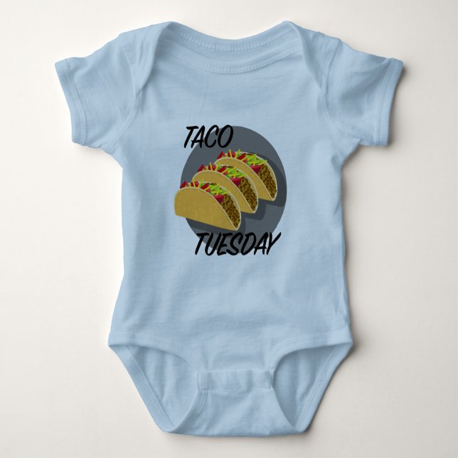 Body Para Bebê Taco Terça-feira Design - Bebê Jersey Bodycase (Frente)