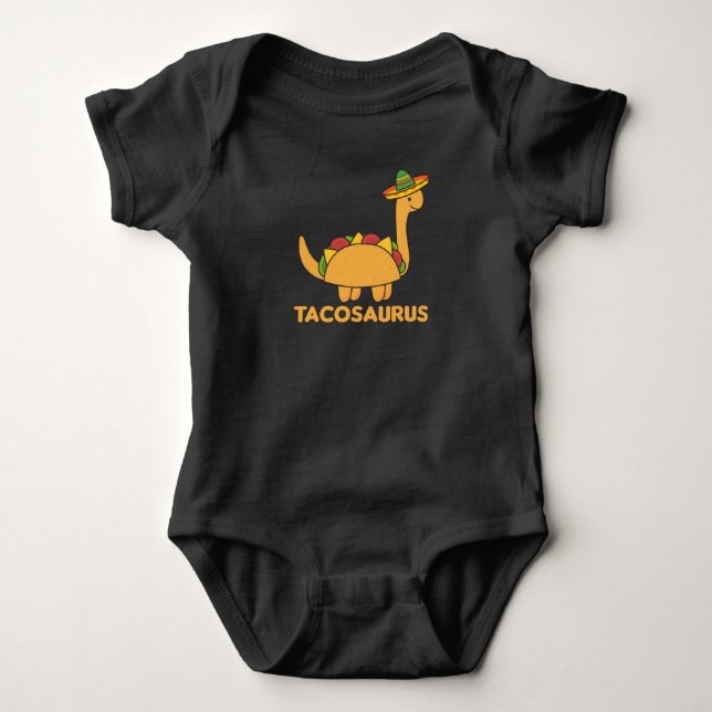 Body Para Bebê Tacosaurus Cinco De Mayo Dinosaur Funny Dino (Frente)