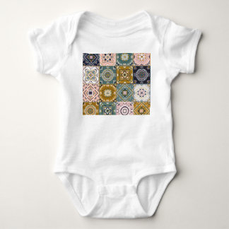 Body Para Bebê Talavera Indian: Patchwork, Ethnic Mosaic.