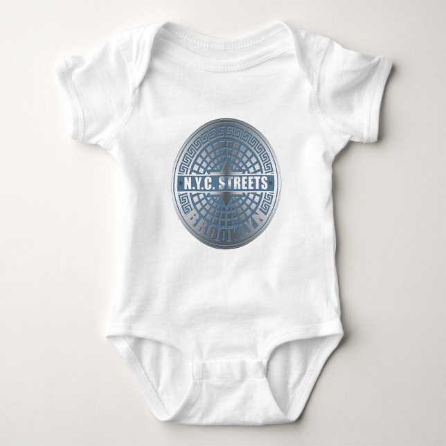 Body Para Bebê Tampa de Esgoto Brooklyn Blue (Frente)