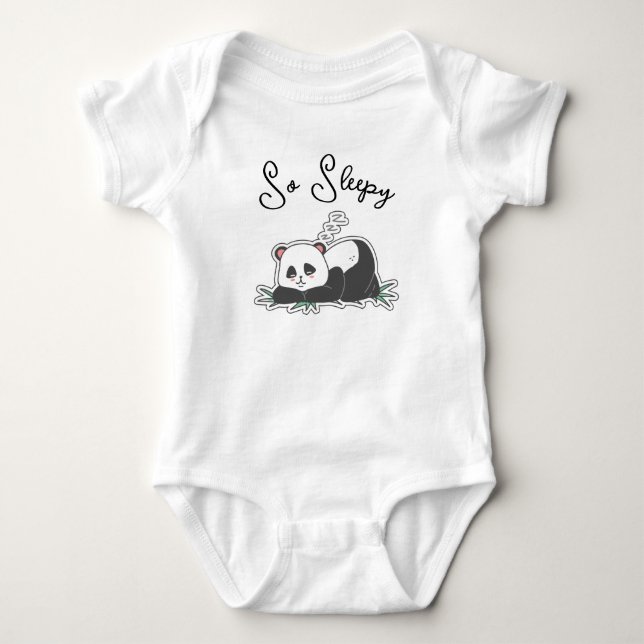 Body Para Bebê Tão Panda Sonolento – Minimalista Fofo (Frente)