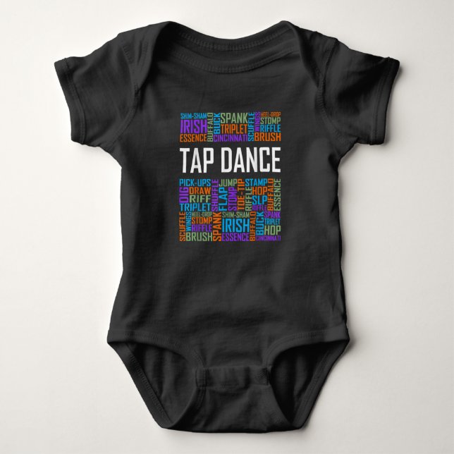 Body Para Bebê Tap Dance Words Lover Tap DancerDancing Professor (Frente)