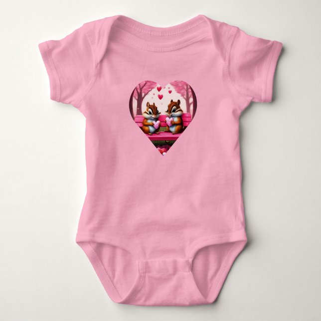 Body Para Bebê Tardos fofos e corações de doce (Frente)