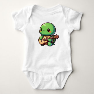 Body Para Bebê Tartaruga Chibi Cuja Tocação Toca Violão