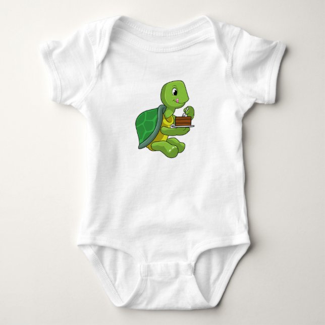 Body Para Bebê Tartaruga com Bolo (Frente)