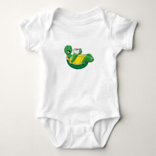 Body Para Bebê Tartaruga com copo de café