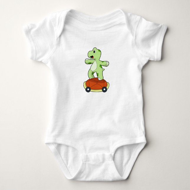 Body Para Bebê Tartaruga com Shell como skate (Frente)
