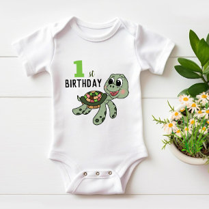 Body Para Bebê Tartaruga de aniversário