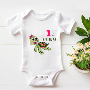 Body Para Bebê Tartaruga de aniversário