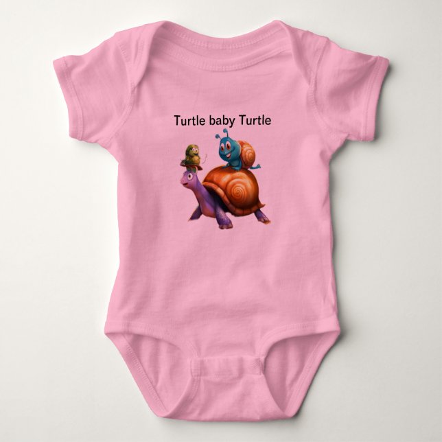 Body Para Bebê tartaruga-de-camisa-impressão (Frente)