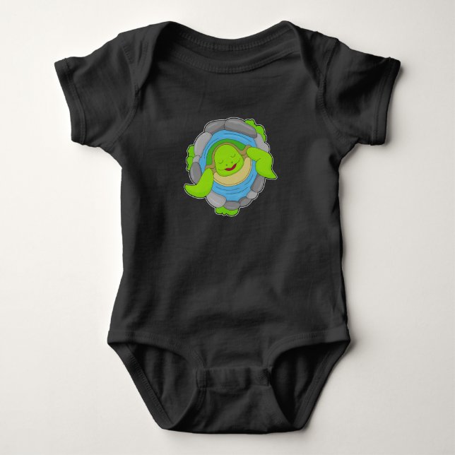 Body Para Bebê Tartaruga em uma fonte termal (Frente)