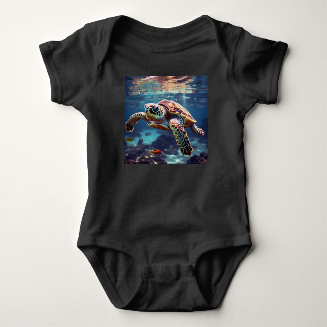 Body Para Bebê Tartaruga marinha. (Frente)