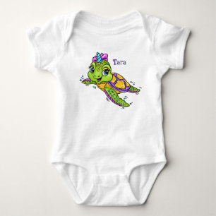 Body Para Bebê Tartaruga Marinha Personalizada